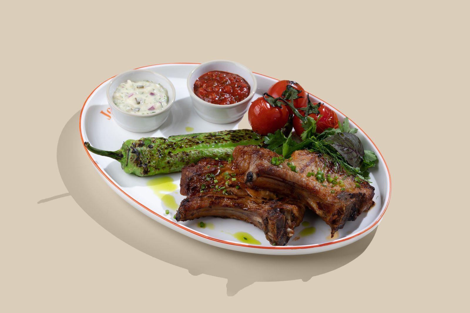 Grilled Pork Chalaghaj with Potato