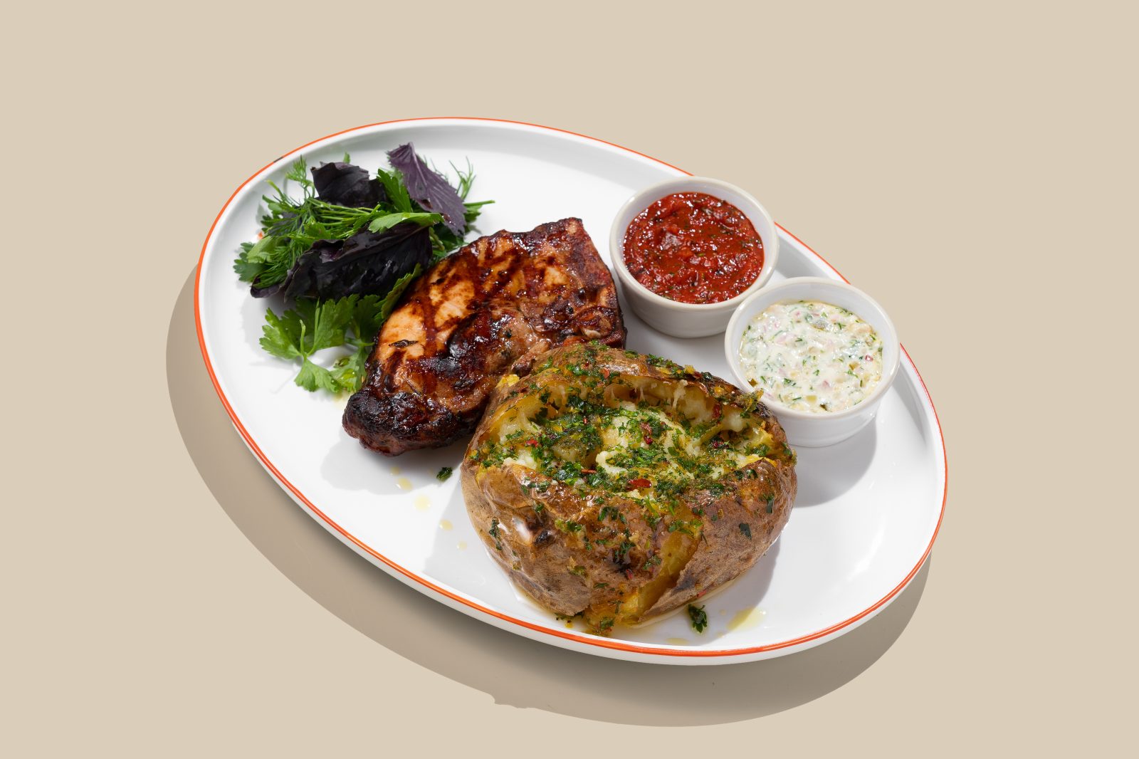 Grilled Pork Chalaghaj with Potato